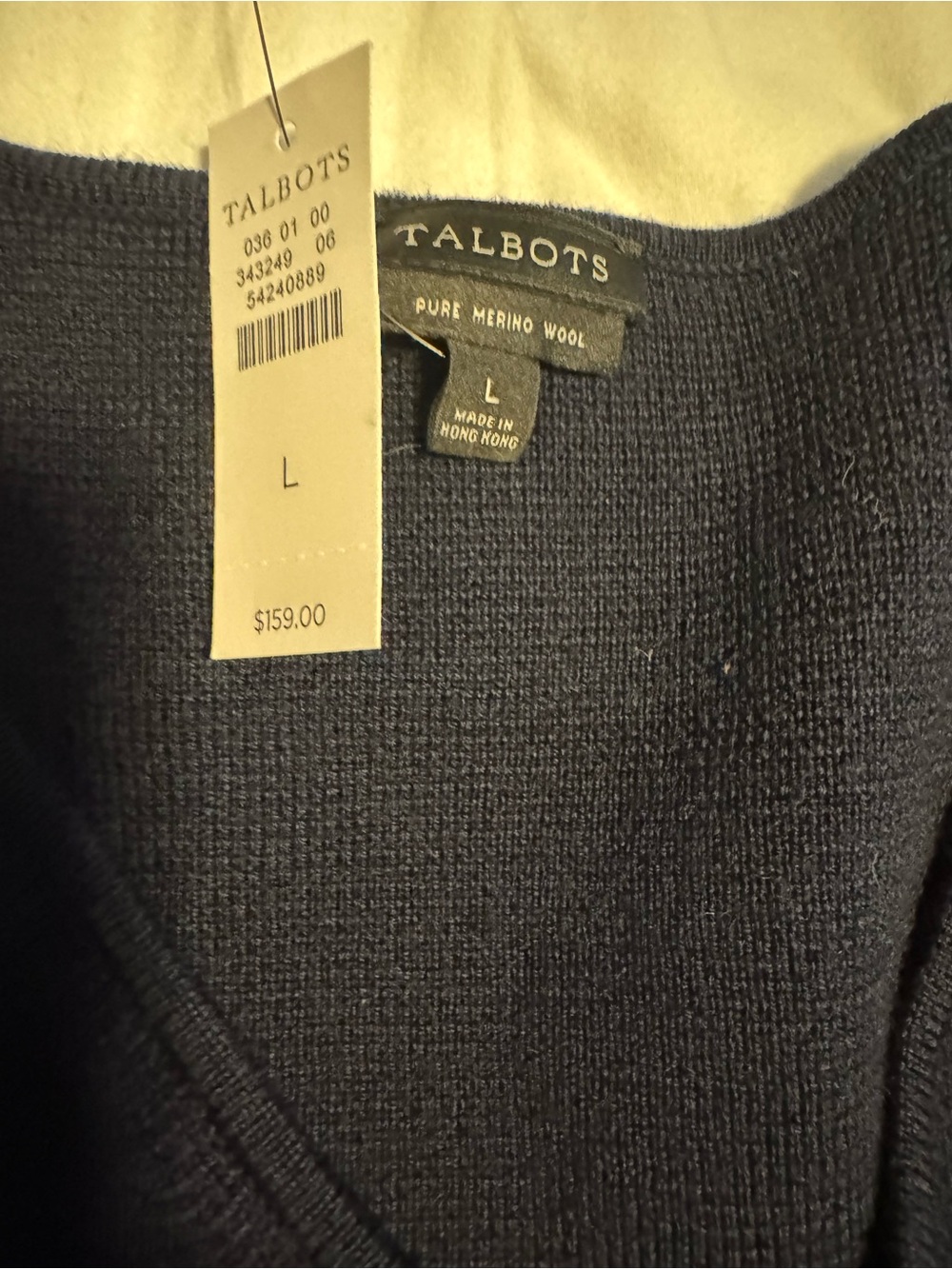 NWT Talbots Pure Merino Wool Navy V‑Neck Sweater Dress